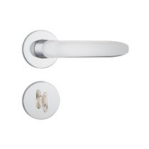 Fechadura com Maçaneta Stam Banheiro 823/11 40mm Aço Roseta Redonda Cor Cromo Espelhado
