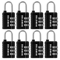 Fechadura combinada DELSWIN Cadeado pequeno de 3 dígitos x8 preto