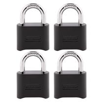 Fechadura combinada Master Lock 178EC4 preta, pacote com 4