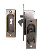 Fechadura Concha Para Porta e Janela de Correr Chave Dobrável União Mundial Antique