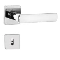 Fechadura DAMA Cromada Arouca 40mm Roseta Quadrada Inox