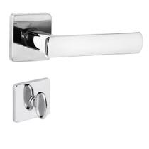 Fechadura DAMA Cromada Arouca 40mm Roseta Quadrada Inox Fechadura DAMA Cromada Arouca 40mm Roseta Quadrada Inox