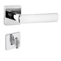 Fechadura DAMA Cromada Arouca 40mm Roseta Quadrada Inox