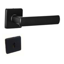 Fechadura DAMA Interna Preta Arouca Roseta Quadrada Inox