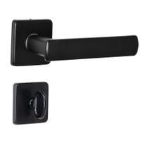 Fechadura DAMA Preta Arouca 40mm Roseta Quadrada Inox