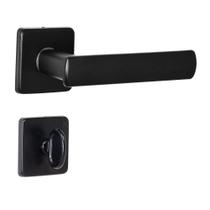 Fechadura DAMA Preta Arouca 40mm Roseta Quadrada Inox