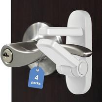 Fechadura de alavanca de porta à prova de crianças PENMAMA, pacote com 4 adesivos brancos 3M