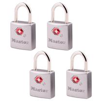 Fechadura de bagagem Master Lock 4683Q, aceita pela TSA, pacote com 4 unidades de latão