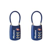 Fechadura de bagagem Master Lock aprovada pela TSA, azul, pacote com 2 unidades 4688BLUEC2 Fechadura de bagagem Master Lock aprovada pela TSA, azul, pacote com 2 unidades 4688BLUEC2