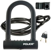 Fechadura de bicicleta POLICE U-Lock com chave para bicicletas e scooters