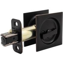 Fechadura de bolso quadrada contemporânea Stone Harbor Hardware, função de privacidade, encosto de 2-3/8", bronze vintage