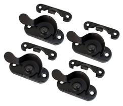 Fechadura de janela QCAA Steel CTC de 5 cm, preto fosco, pacote com 4
