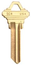 Fechadura de latão Key Blank Kaba Ilco Schlage SC4-BR, pacote com 50