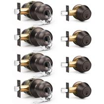 Fechadura de porta Brotima, 4 unidades, entrada com fechadura de cilindro único Fechadura de porta Brotima, 4 unidades, entrada com fechadura de cilindro único