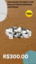 Fechadura de Porta Com Bola para banheiro Latão - Yale Fechadura de Porta Com Bola para banheiro Latão - Yale
