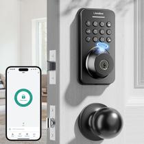 Fechadura de porta com impressão digital Deadbolt Ulecoce Keyless Entry preta