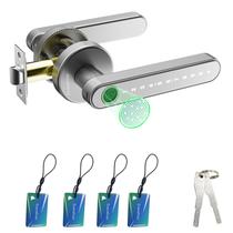 Fechadura de porta com impressão digital Evanshow Biometric Keyless Entry Silver Fechadura de porta com impressão digital Evanshow Biometric Keyless Entry Silver