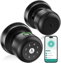 Fechadura de porta com teclado inteligente com alça, maçanetas de impressão digital com fechadura, fechadura automática com código e aplicativo, maçaneta biométrica sem chave para quarto, porta frontal, casa inteligente, apartamento, armazenamento de dados local