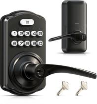 Fechadura de porta com teclado Veise KS04 Porta frontal de entrada sem chave preta fosca