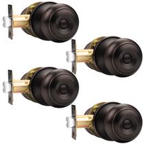 Fechadura de porta de privacidade e maçanetas de quarto Probrico, pacote com 4, bronze Fechadura de porta de privacidade e maçanetas de quarto Probrico, pacote com 4, bronze