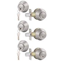 Fechadura de porta Deadbolts Gobrico com 3 chaves semelhantes a níquel acetinado Fechadura de porta Deadbolts Gobrico com 3 chaves semelhantes a níquel acetinado