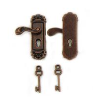 Fechadura de porta em miniatura Zoxjixc Vintage Bronze, 1 par
