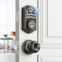 Fechadura de porta inteligente AkaGear com entrada sem chave com impressão digital e código