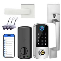 Fechadura de porta inteligente BEBASIA Keyless Entry Deadbolt com conjunto de alças Fechadura de porta inteligente BEBASIA Keyless Entry Deadbolt com conjunto de alças