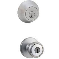Fechadura de porta Kwikset 690 Tylo Entry Knob e Deadbolt Satin Chrome