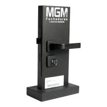 Fechadura de Porta Madeira Banheiro Roseta Módena Preta Fosco MGM