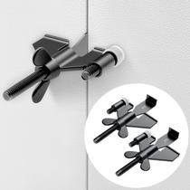 Fechadura de porta portátil Rerishom Black, pacote com 2 unidades para segurança de viagem