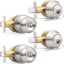 Fechadura de porta Probrico Brushed Nickel Entry com Deadbolt x2