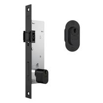 Fechadura De Porta Rolete Pivotante Estreito 20mm Preto Stam