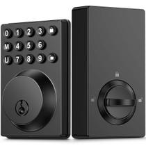 Fechadura de porta sem chave QPW preta fosca com teclado e trinco deadbolt Fechadura de porta sem chave QPW preta fosca com teclado e trinco deadbolt
