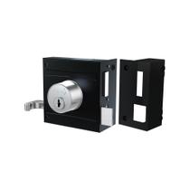 Fechadura de Porta Stam Preto Fosco 701/80 Espelho Inox Fechadura de Porta Stam Preto Fosco 701/80 Espelho Inox