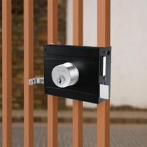 Fechadura de portao sobrepor stam 701/100 preta