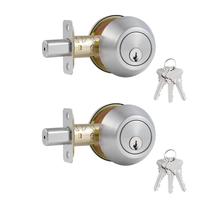 Fechadura de segurança Comfhouse em níquel acetinado, com a mesma chave, kit com 2 Fechadura de segurança Comfhouse em níquel acetinado, com a mesma chave, kit com 2