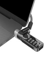 Fechadura de segurança para laptop Multplx, cabo de aço de 1,7 m, combinação de 4 dígitos Fechadura de segurança para laptop Multplx, cabo de aço de 1,7 m, combinação de 4 dígitos