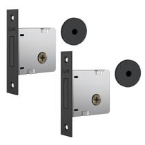 Fechadura de Segurança Trava Auxiliar 1004 Par Tetra Chave Roseta Redonda Preto Fosco 40mm Stam Fechadura de Segurança Trava Auxiliar 1004 Par Tetra Chave Roseta Redonda Preto Fosco 40mm Stam