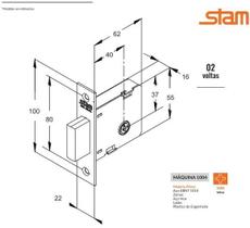 Fechadura de Segurança Trava Auxiliar 1004 Tetra Chave Roseta Redonda Cromado 40mm Par Stam Fechadura de Segurança Trava Auxiliar 1004 Tetra Chave Roseta Redonda Cromado 40mm Par Stam