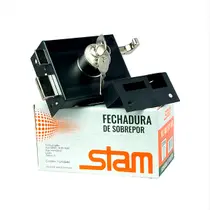 Fechadura De Sobrepor 1701/100 Preto Fosco Inox Stam 56421 Fechadura De Sobrepor 1701/100 Preto Fosco Inox Stam 56421