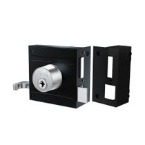 Fechadura de Sobrepor 1701/80 Tetra Chave Preto Fosco com Espelho Cromado Stam Fechadura de Sobrepor 1701/80 Tetra Chave Preto Fosco com Espelho Cromado Stam