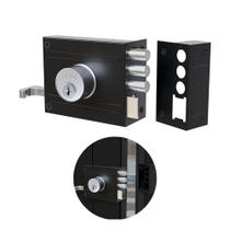 Fechadura de sobrepor 3 pinos preto fosco 701/100 - stam