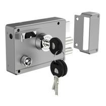 Fechadura de Sobrepor Com Trava Cilindro PK Multiponto Inox Escovado Ros42 Soprano Fechadura de Sobrepor Com Trava Cilindro PK Multiponto Inox Escovado Ros42 Soprano