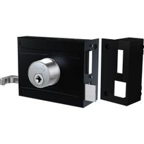 Fechadura de Sobrepor STAM 1701 100 Chave Tetra Preto Fosco 100mm 564212