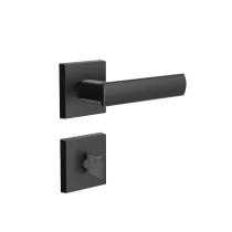 Fechadura Design Banheiro Roseta Quadrada 55mm Preto Fosco 841B817PF 3F Fechadura Design Banheiro Roseta Quadrada 55mm Preto Fosco 841B817PF 3F