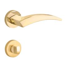 Fechadura Design Flexa Banheiro 55mm Latão Polido Dourado Lockwell