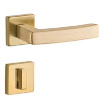 Fechadura Design Quadra Banheiro 55mm Latão Acetinado Lockwell Fechadura Design Quadra Banheiro 55mm Latão Acetinado Lockwell