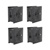 Fechadura deslizante SUNTAI, preto fosco, latão sólido, pacote com 4