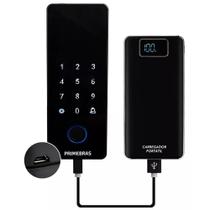 Fechadura Digital Biométrica Athenas Vidro Primebras Bluetooth, Senha, Cartão, Biometria, Para Porta de Vidro 8 a 12mm